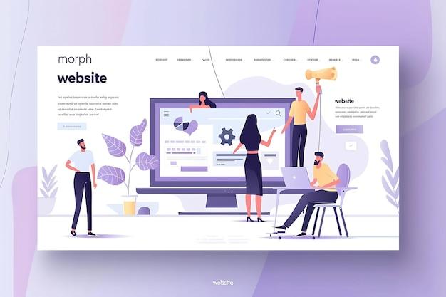 Website landing page template Flat design